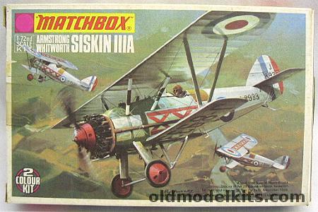 Matchbox 1/72 TWO Armstrong Whitworth Siskin IIIA, PK25 plastic model kit